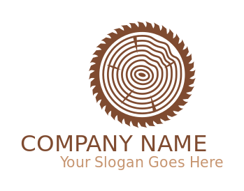 handyman logo saw blade on cross section of log 