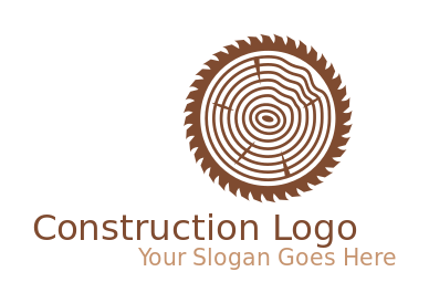 handyman logo saw blade on cross section of log