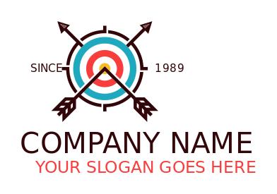 archery logo crossed arrows and target board
