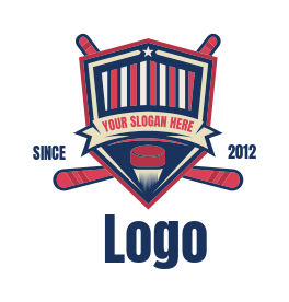 sports logo icon crossed bats with shield