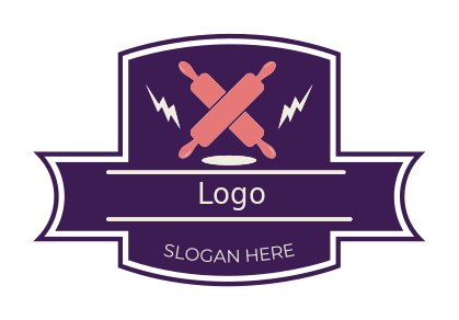 restaurant logo baker badge of rolling pins