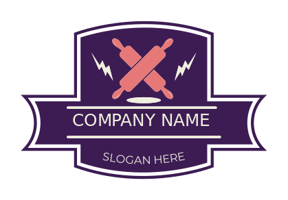 restaurant logo baker badge of rolling pins