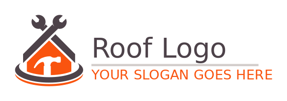 construction logo crossed wrenches and hammer