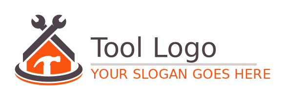 construction logo crossed wrenches and hammer