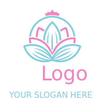 make a beauty logo lotus flower with crown