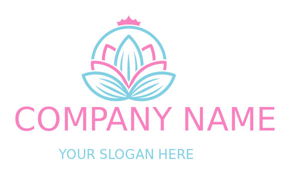 make a beauty logo lotus flower with crown