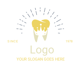 medical logo crown merged with tooth