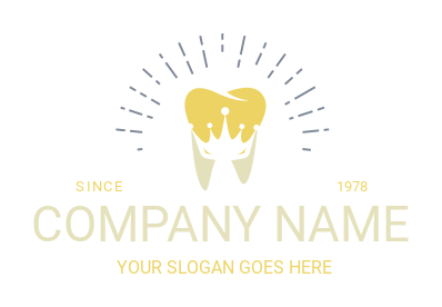 medical logo crown merged with tooth