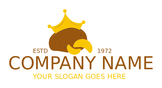 restaurant logo online crown on potato chips