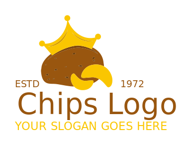 restaurant logo online crown on potato chips
