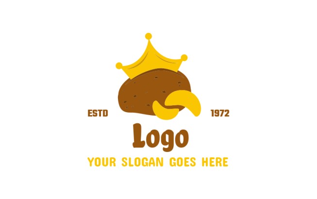 restaurant logo online crown on potato chips