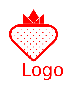 food logo crown on top of abstract strawberry