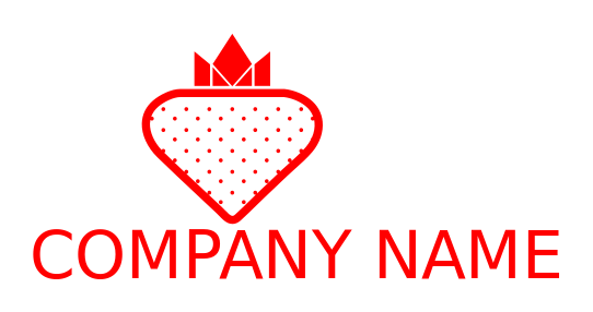food logo crown on top of abstract strawberry