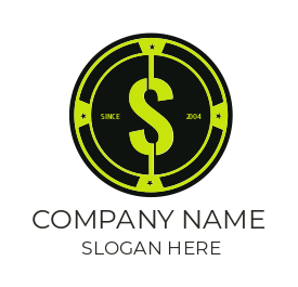 finance logo cryptocurrency coin dollar sign