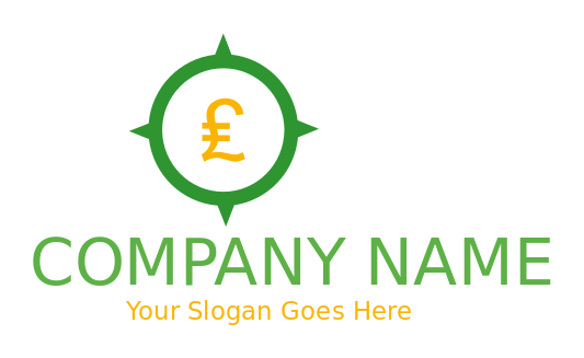 investment logo pound sign in compass
