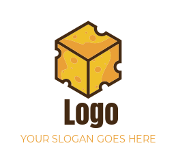 create a food logo cube chunk of cheese