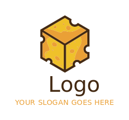 create a food logo cube chunk of cheese