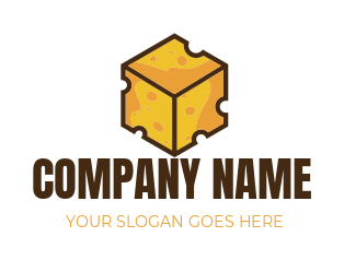 create a food logo cube chunk of cheese