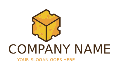 create a food logo cube chunk of cheese