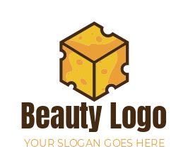 create a food logo cube chunk of cheese