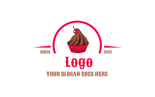 restaurant logo maker cup cake with cherry