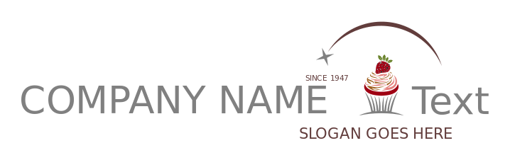 bakery logo icon cupcake under arc