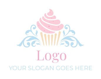 generate a food logo of cupcake with ornaments