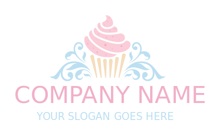 generate a food logo of cupcake with ornaments