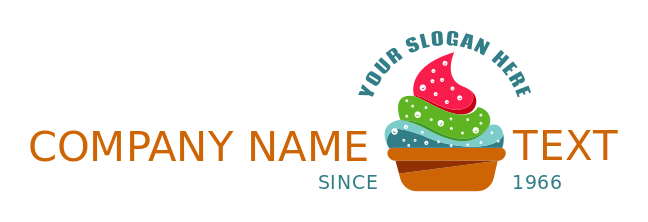 restaurant logo cupcake with yogurt swirls