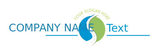 logistics logo online curved path in circle