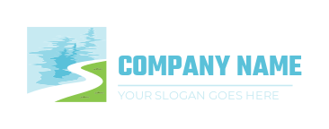 landscape logo curved path with water