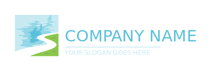 landscape logo curved path with water