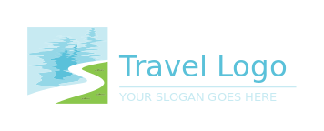landscape logo curved path with water