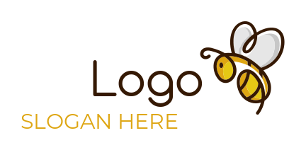 animal logo online cute bee in line art
