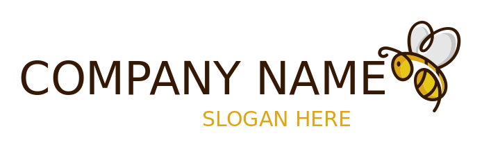 animal logo online cute bee in line art