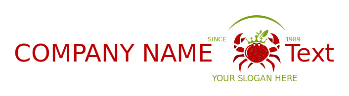 restaurant logo crab with crown and leaves