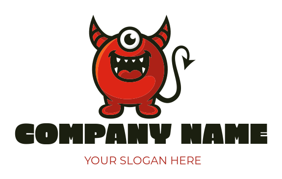games logo one eyed devil mascot