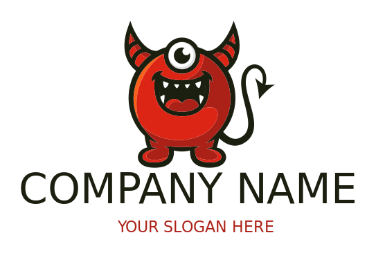 games logo one eyed devil mascot