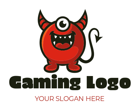 games logo one eyed devil mascot