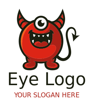 games logo one eyed devil mascot