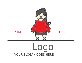 children's clothes logo doll wearing hoodie