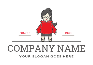 children's clothes logo doll wearing hoodie