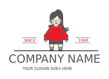 children's clothes logo doll wearing hoodie