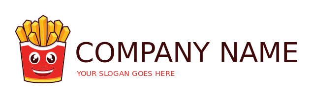 restaurant logo french fries in cartoon pocket