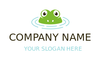 animal logo icon cute frog submerged in water