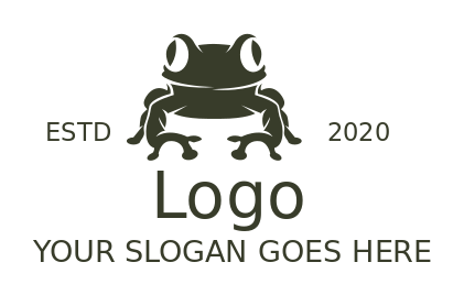 make an animal logo cute frog with bulging eyes