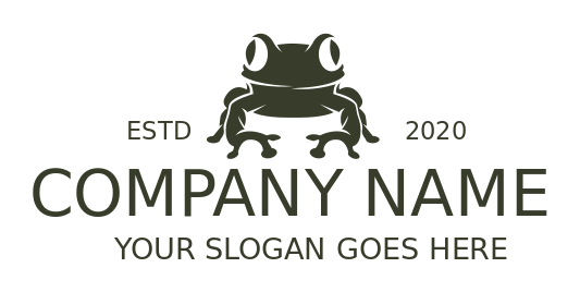 make an animal logo cute frog with bulging eyes