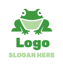 animal logo online cute frog with open mouth