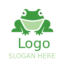 animal logo online cute frog with open mouth