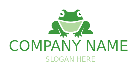 animal logo online cute frog with open mouth